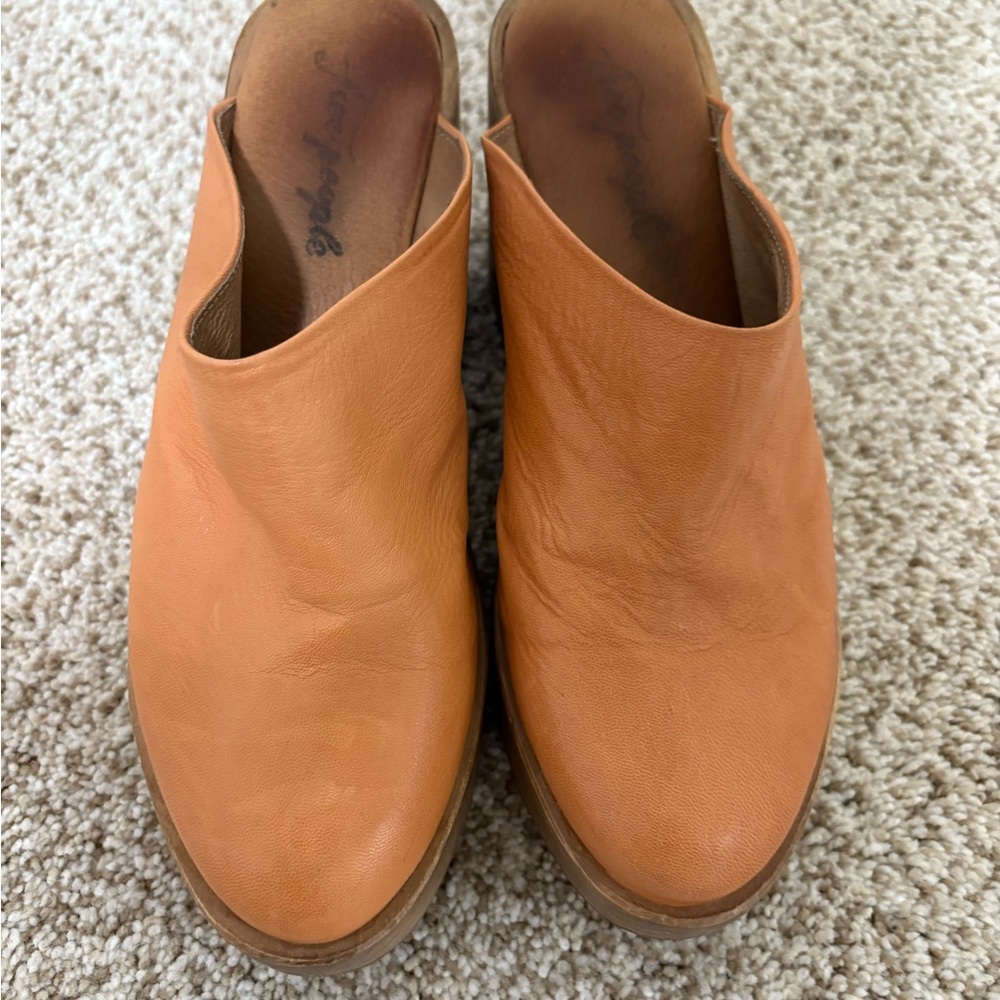 COPY - Free People Orange Leather Mules